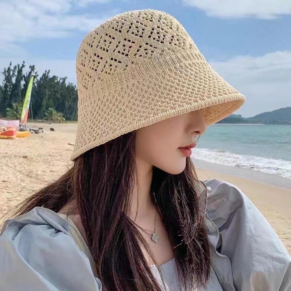 Breathable Fisherman Hat Hollow Beach Cap Versatile Sun Cap  Outdoor