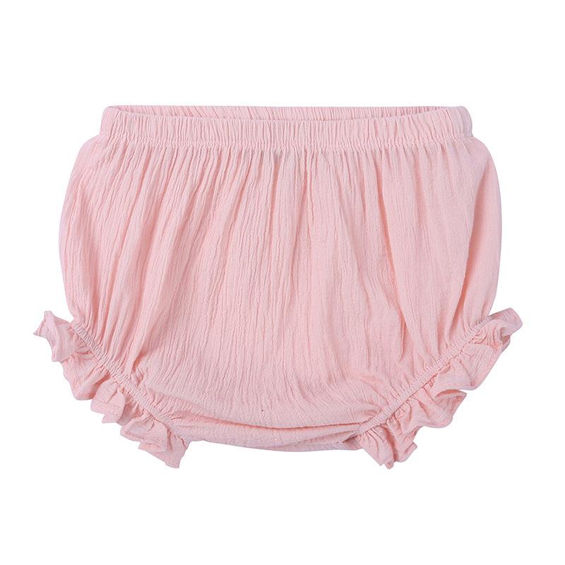Summer Baby Cotton Linen Ruffled Triangle Shorts Loose Comfortable Toddler Bloomers