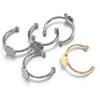 5/10pcs Stainless Steel Adjustable Ring Settings 6/8/10/12mm Round Flat Blank Base Glass Cabochons Ring Bezel DIY Jewelry Making