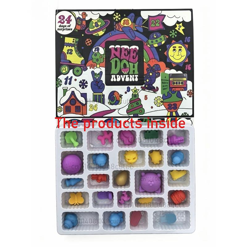 - New Christmas Advent Calendar 24 Days Mini Sticky Fidget Toys Sensory Stress Relief Surprise Gift Box.Surprise Gift