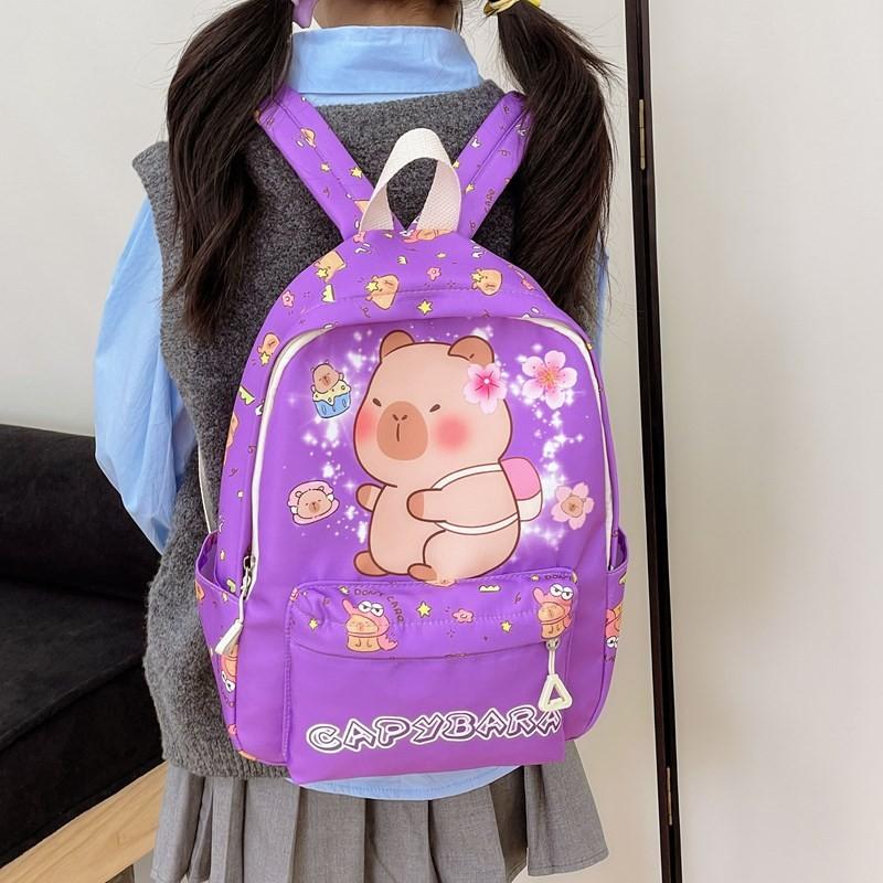 Capybara Kindergarten Kids Backpack Large Capacity Unisex Boys Girls School Bag