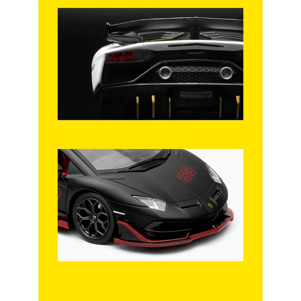 1/24 Lamborghini Aventado SVJ63 Supercar литая игрушечная модель автомобиля со звуком и светом детские игрушки коллекционные предметы подарок на день рождения