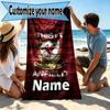 Custom Name Personalized Liverpool F.C Print Beach Towel, for Trip Camping Beach Party Home Decor, Birthday Gift for Family & Friends