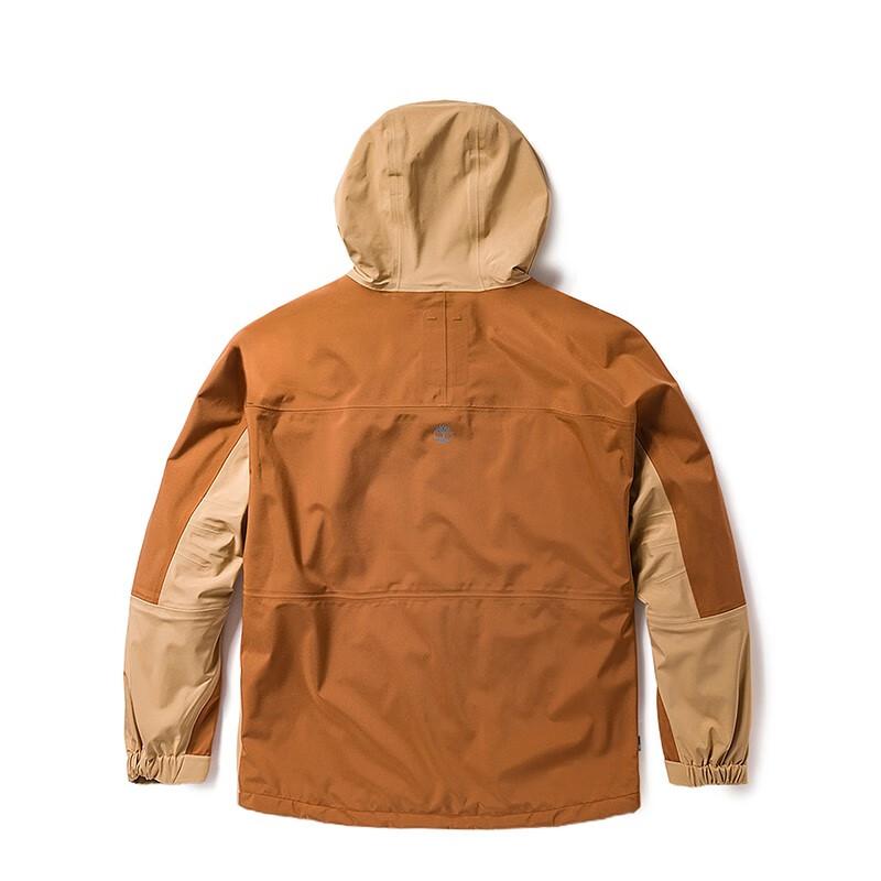 Timberland Мужская водонепроницаемая куртка для активного отдыха и хайкинга, с капюшоном, свободного кроя, с цветовыми блоками, цвет Мелард, средне-коричневый A5Z3Y-K43