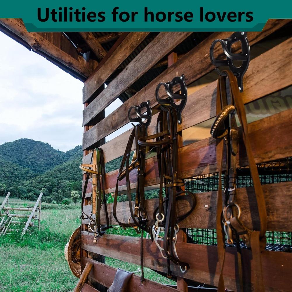 Wall Mounted Metal Saddle Racks With Hooks Halter Hanger Rust Resistant Horse Tack Storage Farm