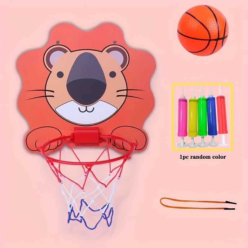1pc Children's Basketball Stand Sports Toys Basketball Hoop Kit Cartoon Creative Animals Children's Hanging Portable