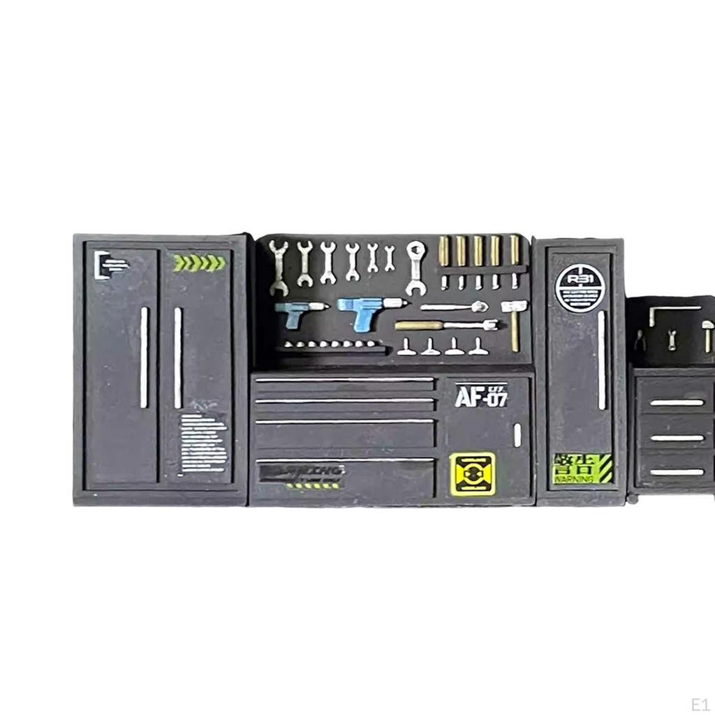 Набор верстака для гаража 1/64 Инструмент для ремонта автомобилей Прочный Сделай сам Микросцена Декорация Креативная диорама