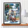 Алмазная картина Дом Пейзаж Полный квадрат 5D DIY Алмазная мозаика Зимняя вышивка крестиком Украшение дома