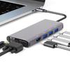 USB-C концентратор-док-станция с портами USB 3.0 / VGA 1080P / PD / RJ45 1000 Мбит/с / слотами для SD/TF / 4K HD Media для ноутбука Macbook