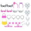 42 Item/Set Doll Accessories= Mix 8 Mini Dress + 10 Sandals Shoes + Lot 24 Pcs Accessories Playset Clothes for Barbie Doll