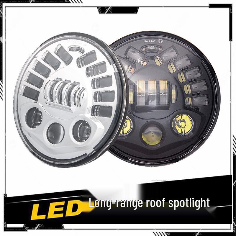 7" Jeep Wrangler & Harley Davidson Road Glide Motorcycle Modified Headlights with Single-Sided Turn Signal Function