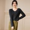 Srcr Women's Petite Short Knit Wool Cardigan