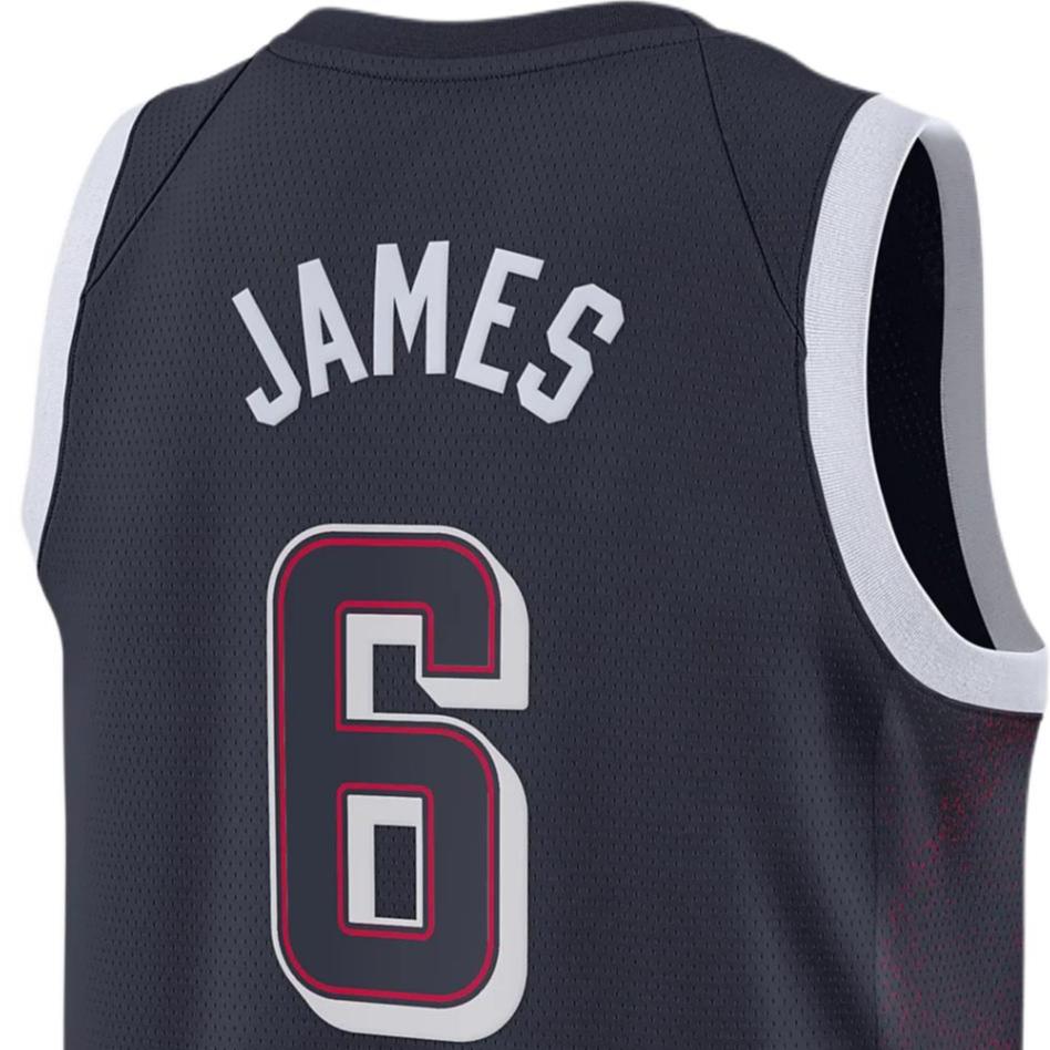 Nike Баскетбольная сборная США по баскетболу Олимпийская серия SS24 Dri-FIT LeBron James Logo Дышащая тренировочная спортивная баскетбольная майка мужская майка темно-синяя NN201911308-USA