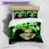 3pcs Duvet Cover Set (1*Duvet Cover + 2*Pillowcase, Without Core), Billie Eilish Print Bedding Set, Bedroom Decor, All‑Season, Birthday Gift