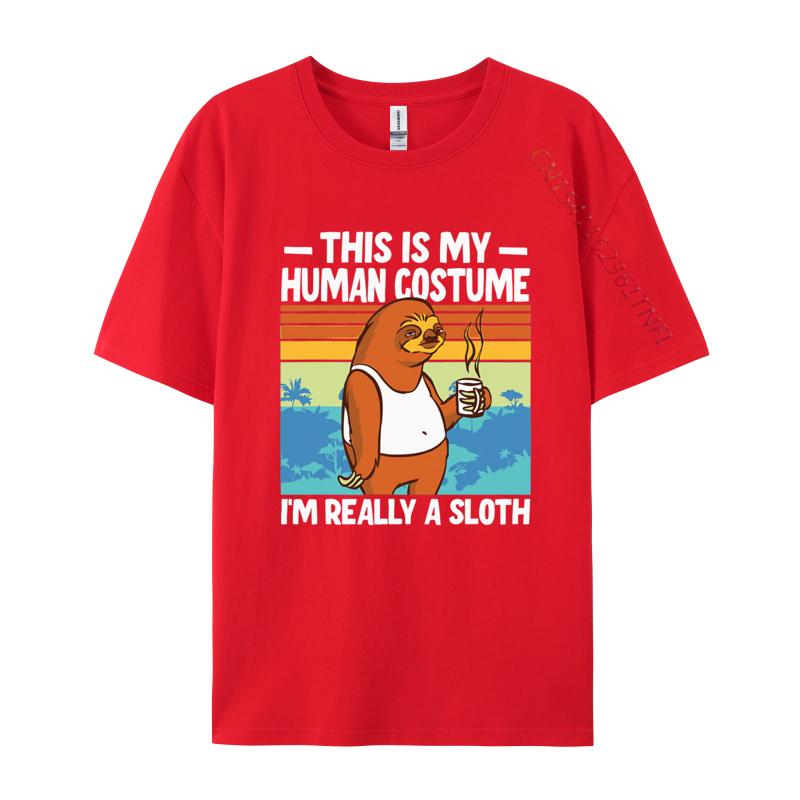 This Is My Human Costume Im Really A Sloth T Shirt Men Cotton Oversized Print T Shirts Graphic Tshirt Tee Top