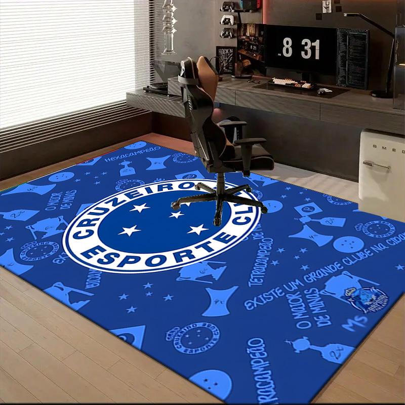 Cru-zeiro Esporte Club Crest Printed Office Carpet Chair Cushion Entryway Rug, Rugs for Living Room, Bedroom Christmas gifts