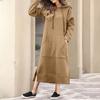 Women's Casual Solid Color Long Sleeve Hoodie Long Dress