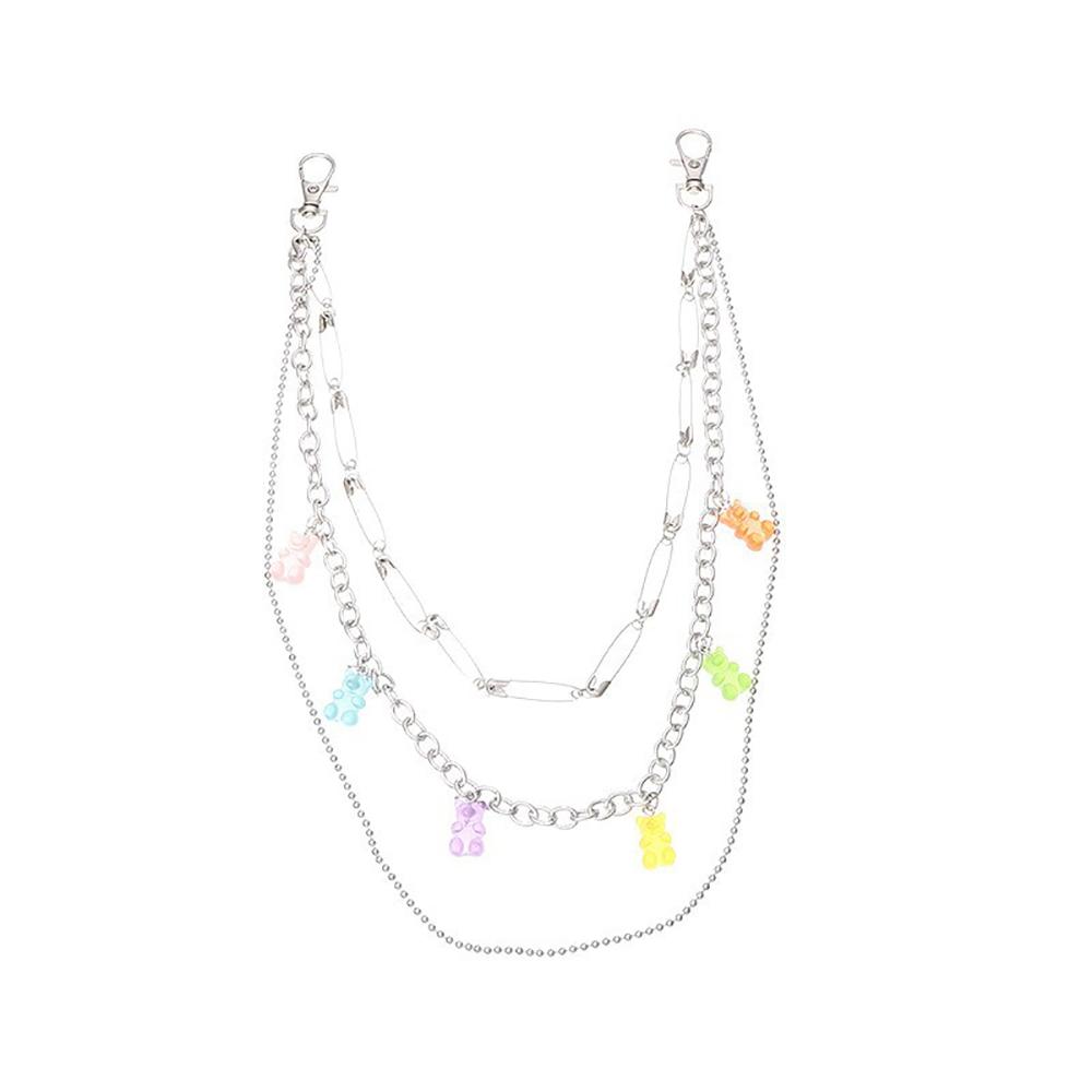 Punk Simple Hip Hop Student Girl Zinc Zinc Alloy Belt Chain Jewelry Gift Jeans Chain Bear Waist Chain