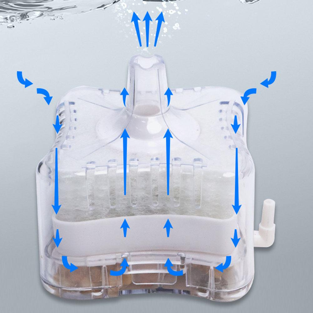 Аквариумный воздушный камень кислородный насос 2-в-1 аквариумный фильтр аэратор мини пневматический фильтр очистка воды аквариумные аксессуары