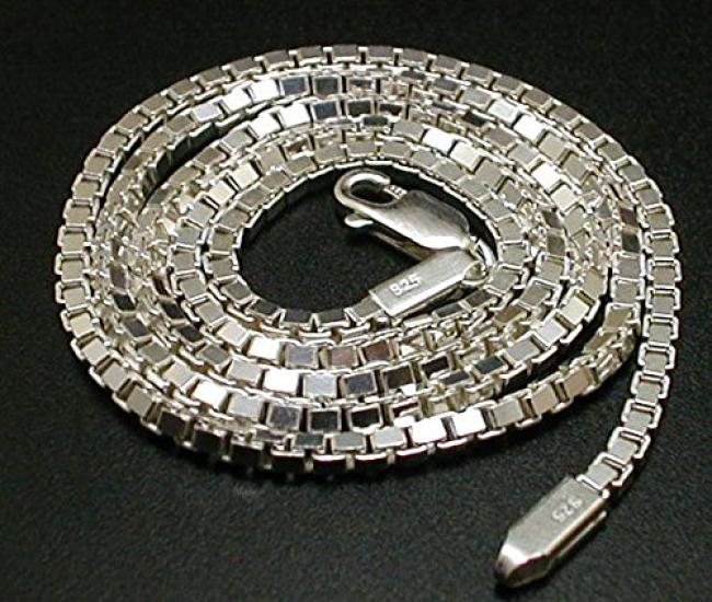 items Necklace Silver 925 Chain Venetian Chain Silver Necklace Chain Only Thick 50cm Silver Necklace Chain Thick Box Necklace [100 market] Men's Men's