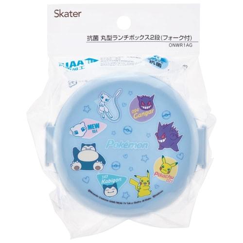 Skater Bento Box, 500ml, Two-Tier, Round, Rice Ball Case, Antibacterial, Made in Japan, Pok?mon Design, Colorful, ONWR1AG-A