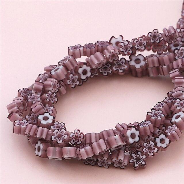 45шт лэмпворк бусины разноцветные стеклянные бусины с цветочным узором для изготовления ювелирных изделий