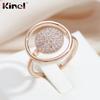 Kinel Rose Gold Color Rings Zircon Full Paved Trendy Jewelry