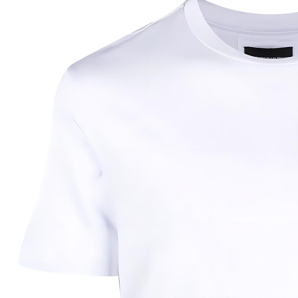 Emporio Armani Armani Весна/Лето 22 Свитшот с принтом букв Круглый вырез Короткий рукав Футболка Мужские Топы Белый 8N1TD81JUVZ0100