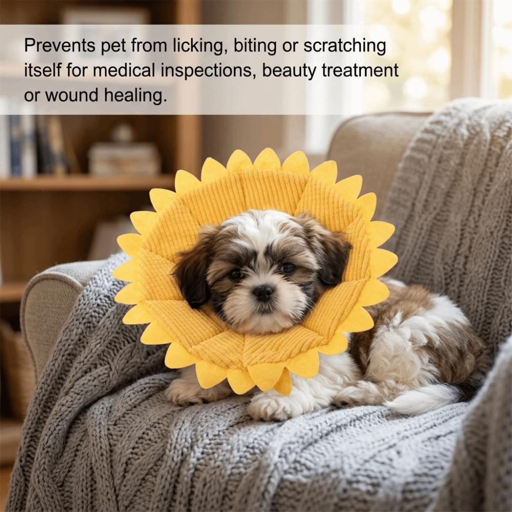 Sunflower Shaped et Recovery Collar Soft Foam Anti-Lick Neck Ring  Skin Recovery Care