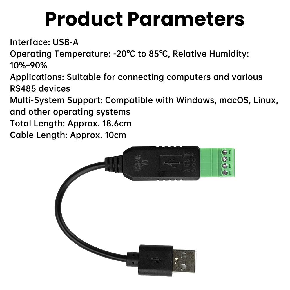 USB Converter USB to RS485 Serial Port Converter Communication Module with CH340 Chip PLC Serial Port I/O Module