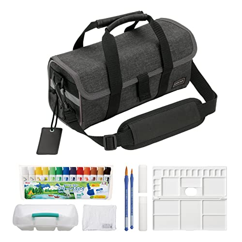 Pentel Paint Set, Art Supplies, Washable, Compact Model, Black, Includes Cloth, ZST32-AG