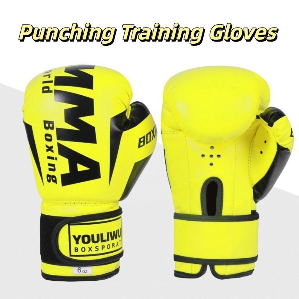PU Leather Boxing Gloves Sponge Padding Punching Training Gloves Kickboxing Gloves Sparring