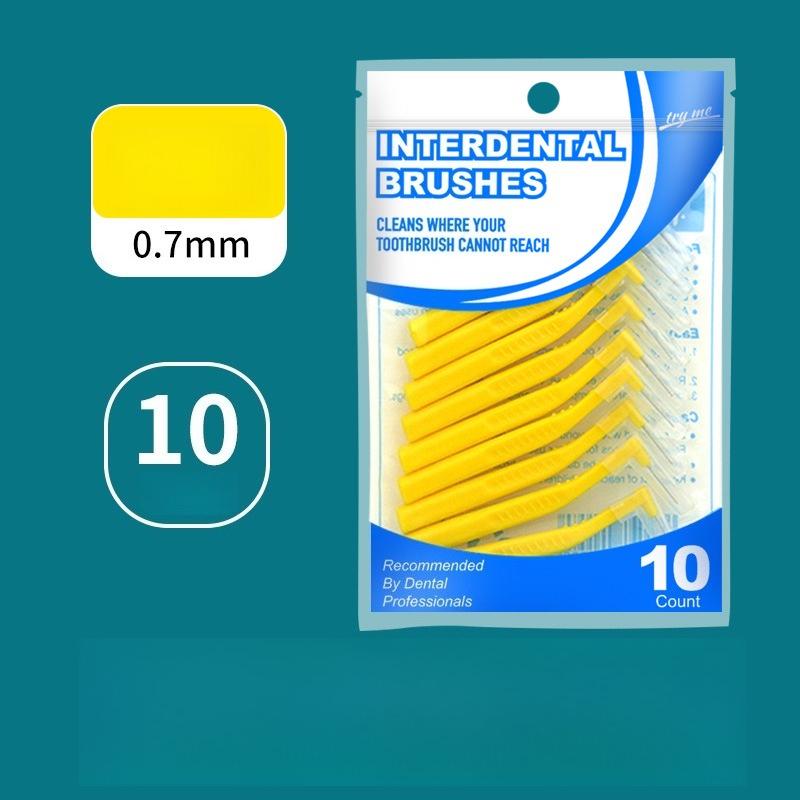 L-Shaped Interdental Brushes 10 Pack Portable Dental Cleaning Soft Bristles for Teeth Gaps Oral Care