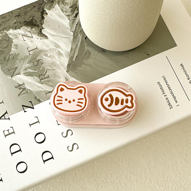 New Product Cute Contact Lens Box Portable Drawer Type Beauty Contact Lens Box Cartoon Care Box Compact Companion Box