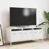 VidaXL Meuble TV blanc 101,5x39x43,5 cm acier laminé à froid, support TV, buffet TV, armoire hifi, banc TV, armoire en 851231