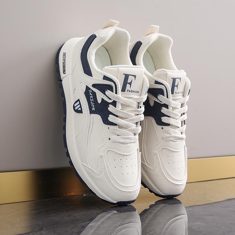 Модная повседневная женская белая обувь, кроссовки для взрослых, версия Ins, обувь для папы, женская, весна 2025, студенческая, для бега, спортивная, на толстой подошве, увеличивающая рост