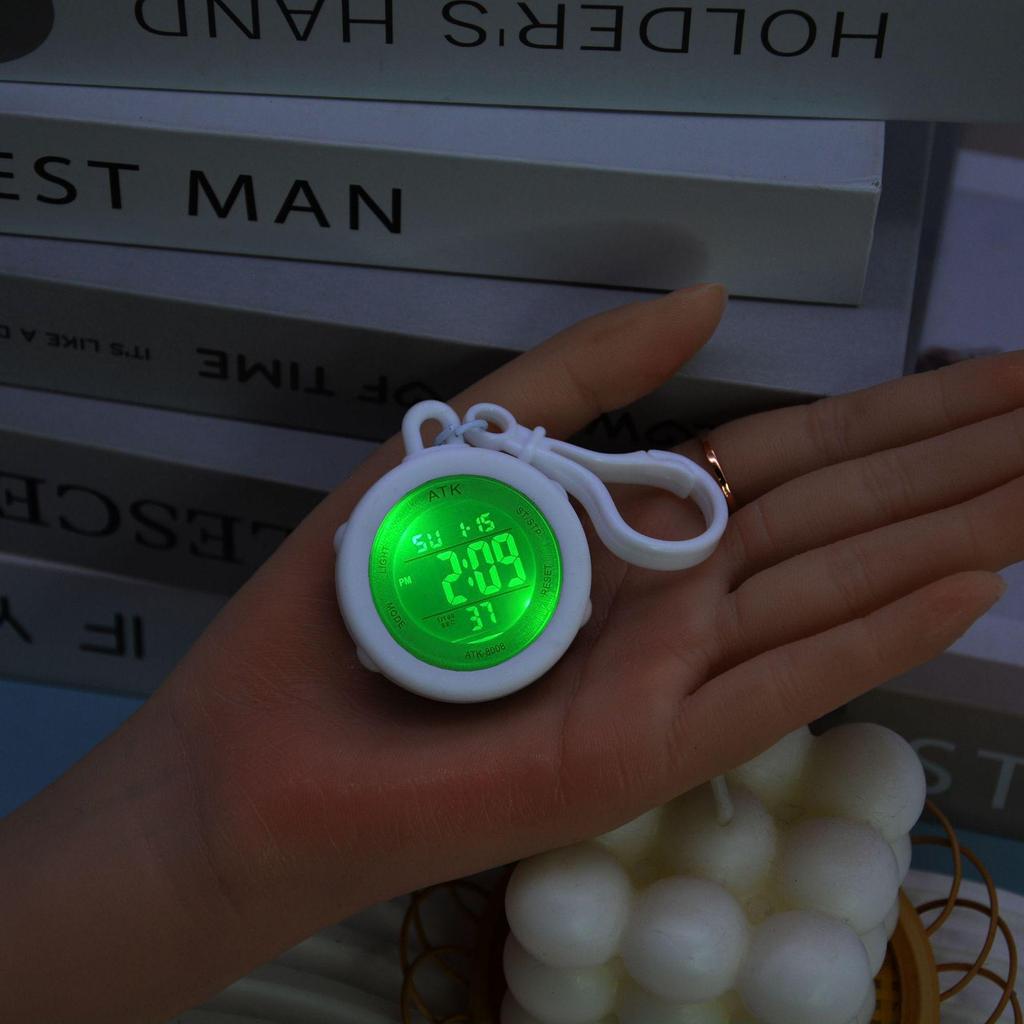 Светящийся LCD будильник на брелке - Электронный часовой кулон для студенческого рюкзака