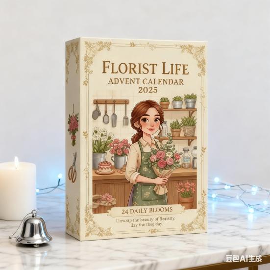 Florist Life Advent Calendar 24 Days Daily Bloom Countdown Calendar Gift Box with 24