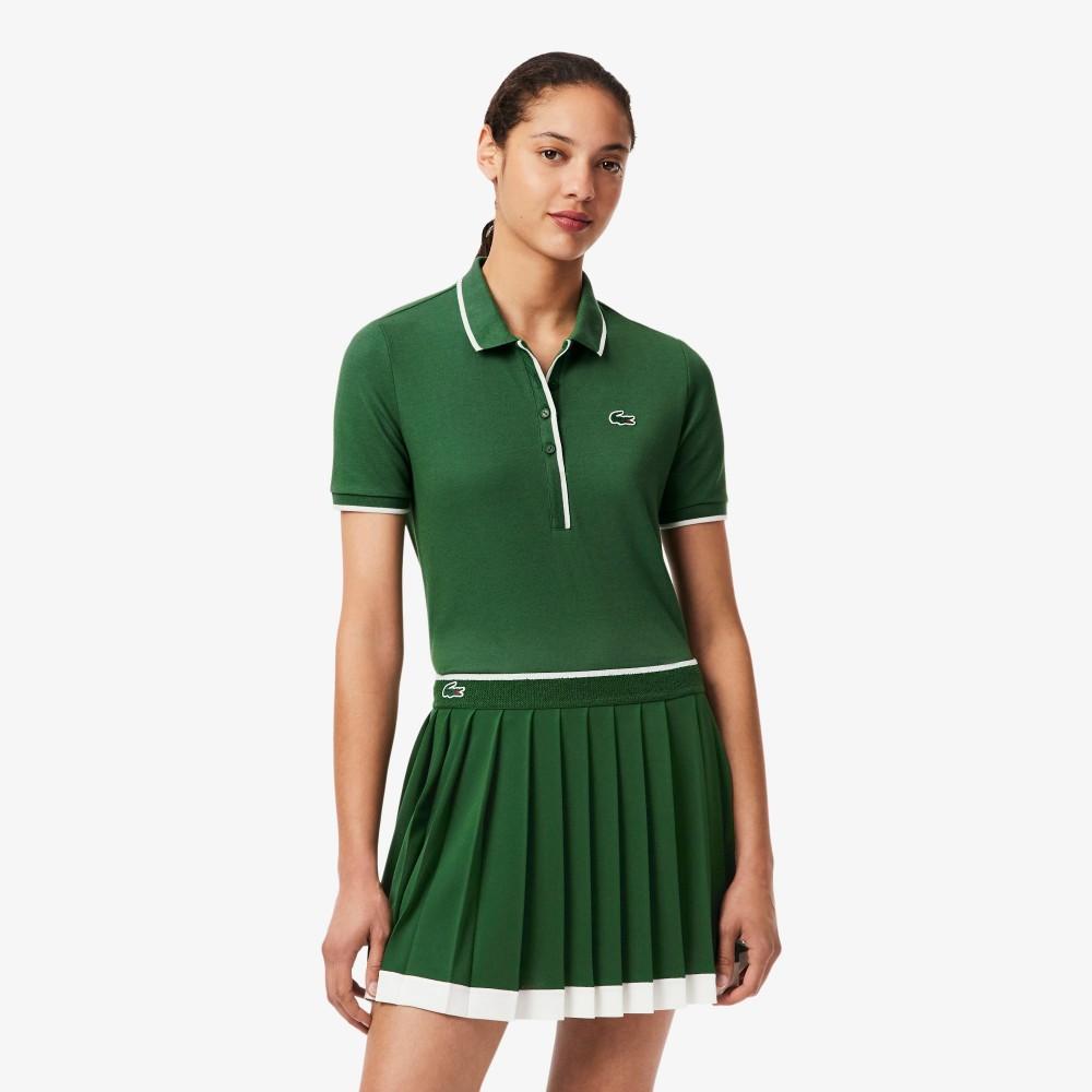 Lacoste Женская теннисная футболка-поло с воротником в полоску Heritage PF8603-55NYRR