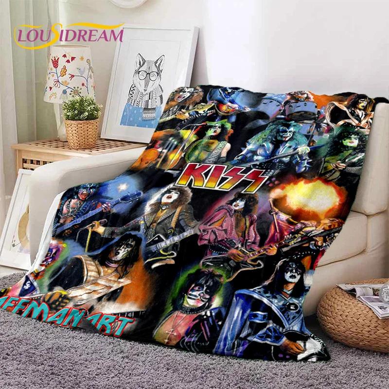 Kiss Rock Heavy Metal Band Gene Paul Soft Flannel Blanket for Bed Bedroom Sofa Picnic,Throw Blanket for Outdoor Leisure Nap Gift