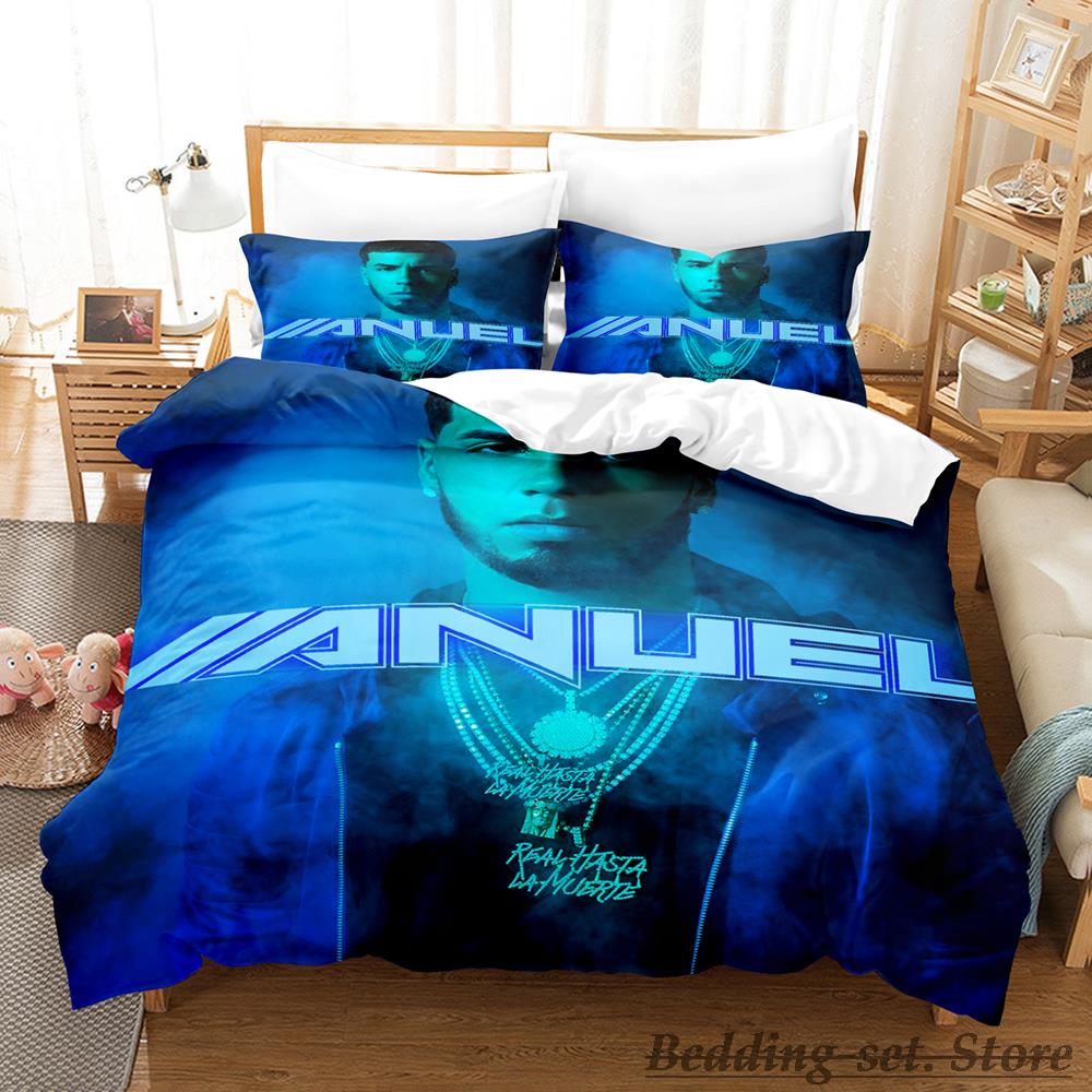 2023 Anuel Aa Real Hasta La Комплект постельного белья Односпальный Полуторный Полный Евро Евро-макси Размер Комплект постельного белья Взрослый Детская спальня Комплект пододеяльника Parure De Lit