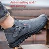 Утепленная рабочая страховая обувь Мужская противоударная и противопрокольная защитная утепленная обувь Износостойкая и нескользящая обувь