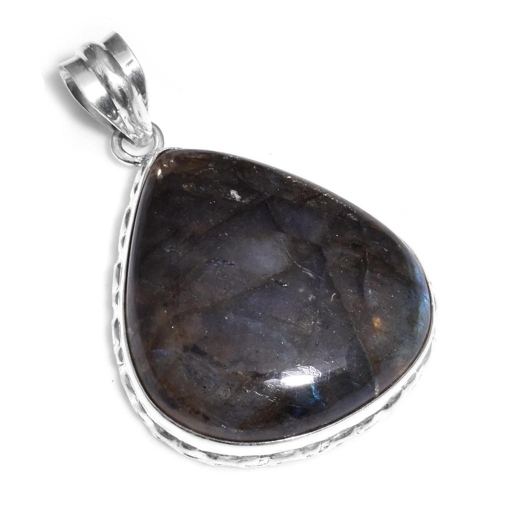 Labradorite Gemstone Handmade Pendant Jewelry 1.97" Solid Sterling Silver For Women & Girls