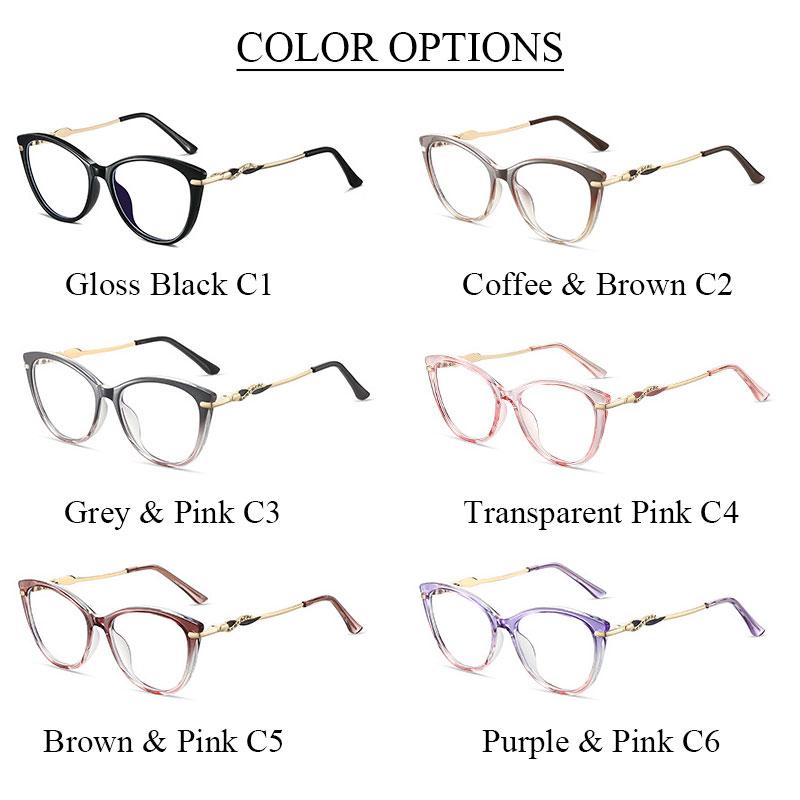 Women's Blue Light Blocking Glasses +2.25 TR90+Metal Frame