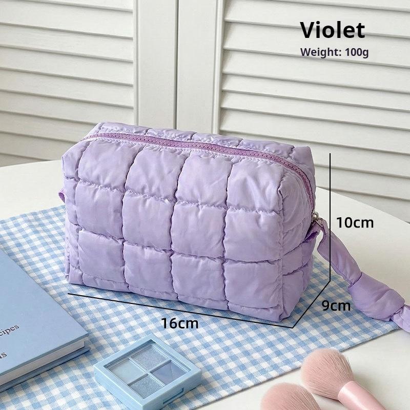 New Fashion Solid Color Soft Cotton Cosmetic Bag Portable Large Capacity Storage Bag Hand Carrying Cotton Clothes Wash Bag