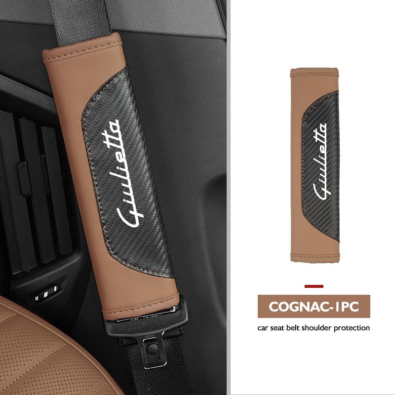 AAACO1 Car Seat Belt Shoulder Cover Protection Pads Safety Belt Accessories For Alfa Romeo GT Stelvio F1 Brera Volante Tonale Gloria