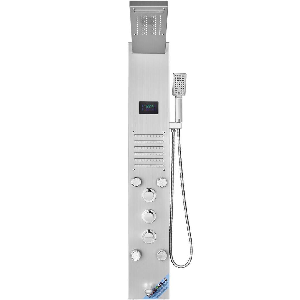 Shower Panel Tower System 6 Modes Hydroelectricity LED Stainless Steel