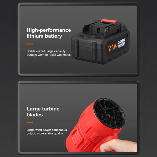 Cordless Lithium Turbo Blower Handheld Brushless Electric Blower 48V High-Power Industrial Fan for Car Drying Dust Removal And Outdoor Cleaning