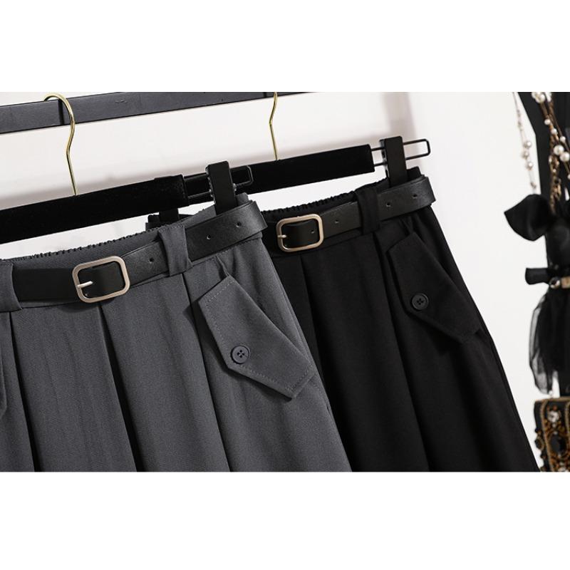 Dimanaf 2025 New Spring Summer Plus Size Women Long Skirts High Waist Vintage Elastic Elegant Pleated Skirts Loose