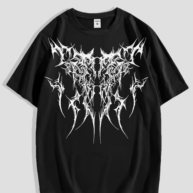 Men's Gothic Dark Totem Printed Casual T shirt Street Style Summer New Style Suitable for Both Men and Women